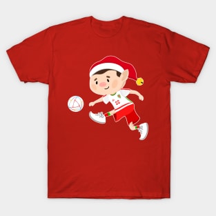 Wales football Christmas elf. Football World Cup soccer T-Shirt